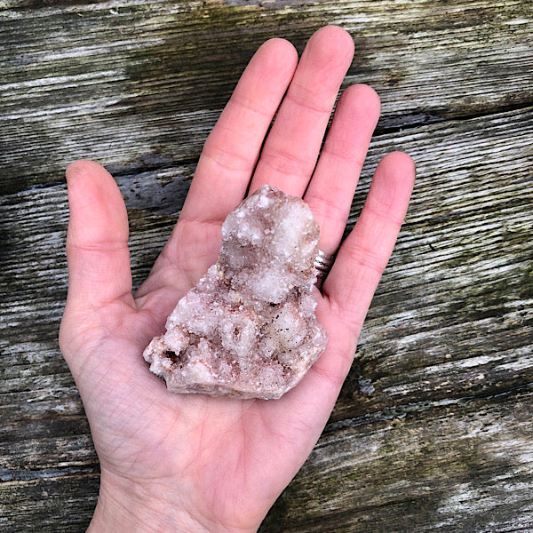 Roze Amethist Brazilië stukje nr4 ruw kwarts hematiet mineralen