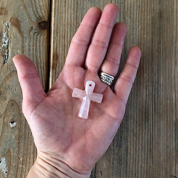 rozekwarts rozenkwarts ankh anch gepolijst teken mineralen Egypte