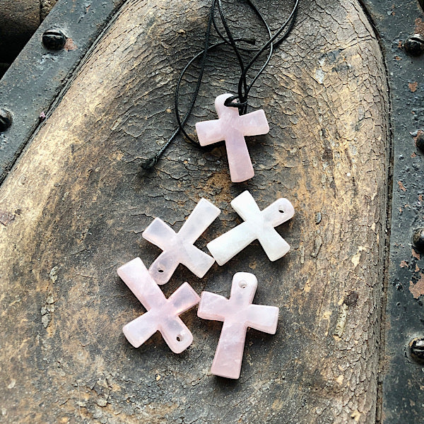 rozekwarts rozenkwarts ankh anch gepolijst teken mineralen Egypte