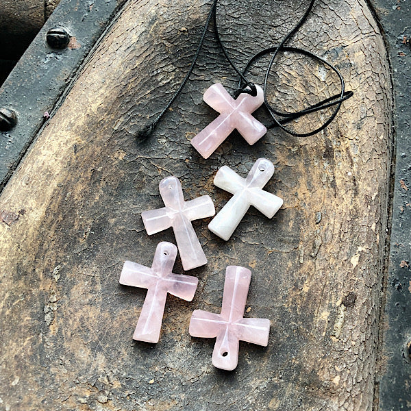 rozekwarts rozenkwarts ankh anch gepolijst teken mineralen Egypte