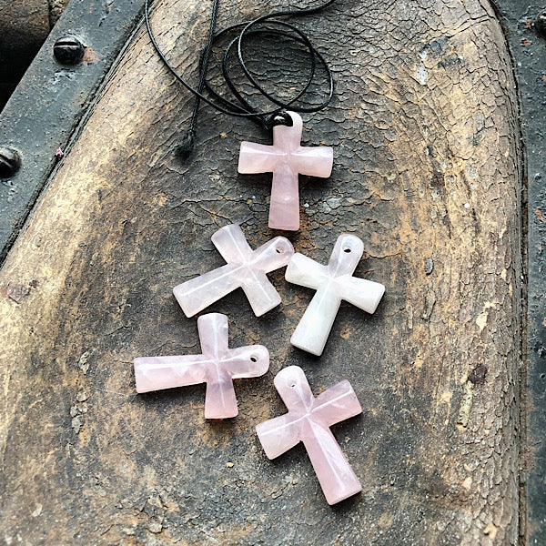 rozekwarts rozenkwarts ankh anch gepolijst teken mineralen Egypte