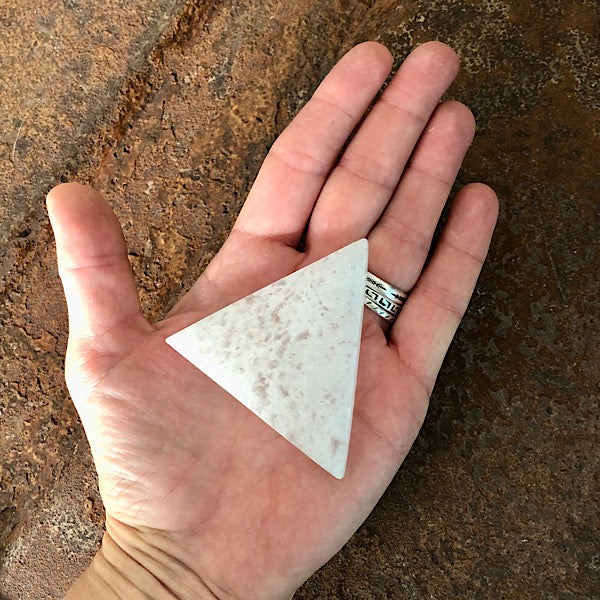 Seleniet Satijnspaat oplaad driehoek engelen mineralen