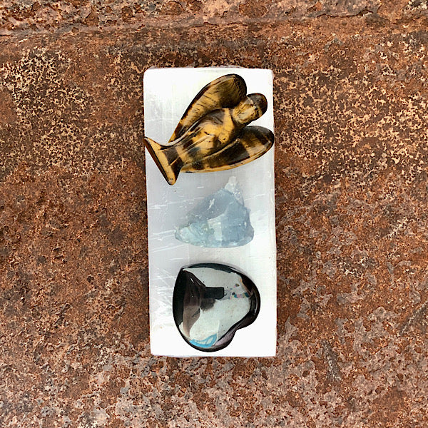 Seleniet Satijnspaat oplaad rechthoek engelen mineralen