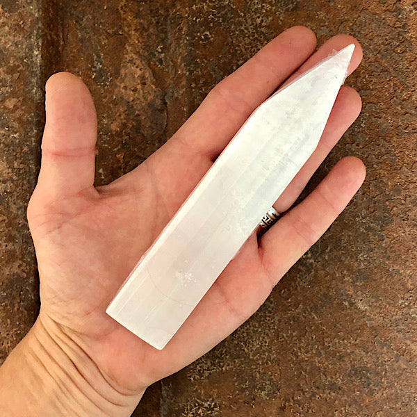 Seleniet Satijnspaat oplaatPunt nr2 engel mineralen