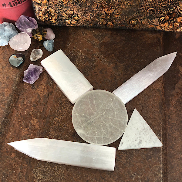 Seleniet Satijnspaat oplaatPunt nr2 engel mineralen