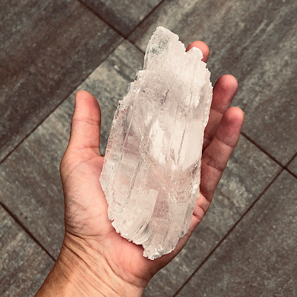 Seleniet helder Fishtail plak Nr2 mineralen kristallen