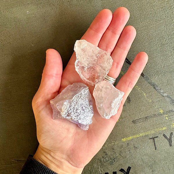 Setje Amethist BergKristal RozeKwarts Ruwe Brokjes Nr3 kristallen edelstenen mineralen winkel