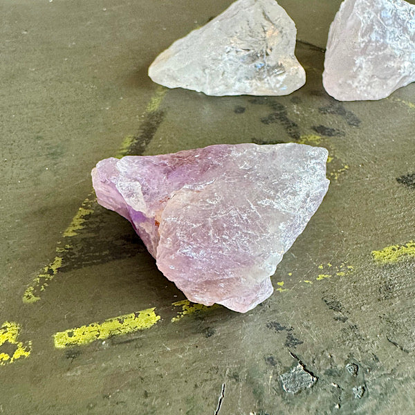Setje Amethist BergKristal RozeKwarts Ruwe Brokjes Nr3 kristallen edelstenen mineralen winkel