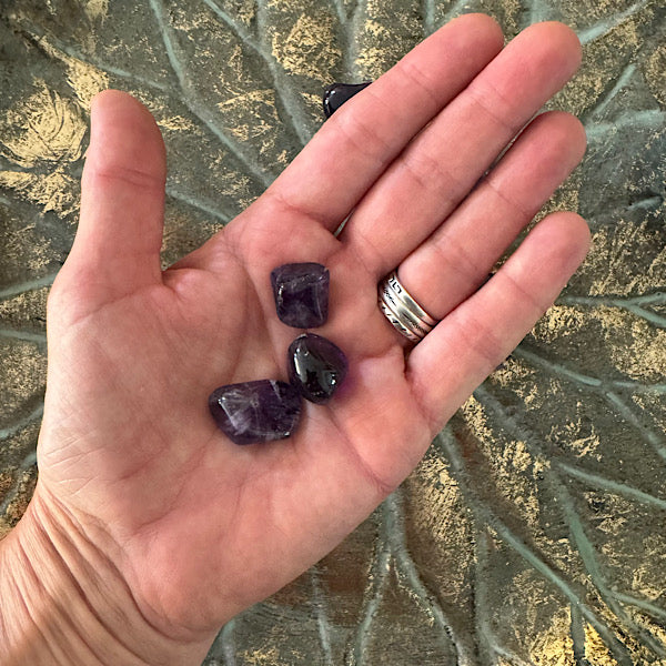 Setje EdelsteenWater Amethist Trommelstenen