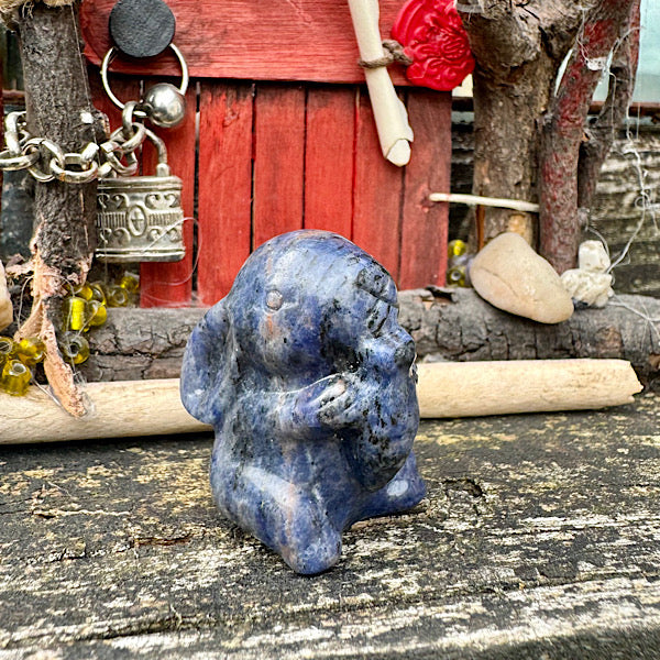 Sodaliet Gepolijst Konijntje nr1 diertje edelstenenmineralenwinkel