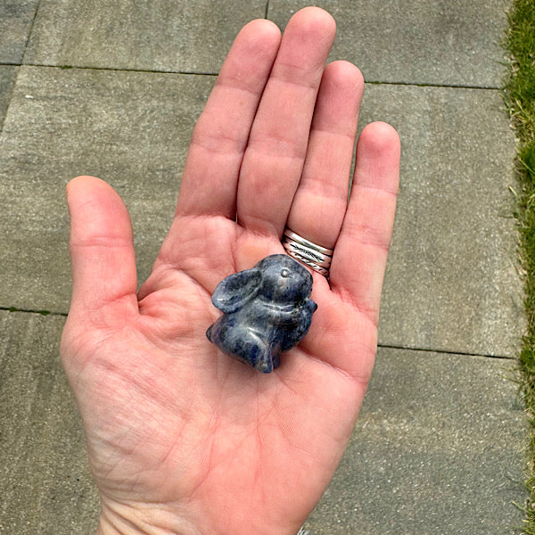 Sodaliet Gepolijst Konijntje nr1 diertje edelstenenmineralenwinkel