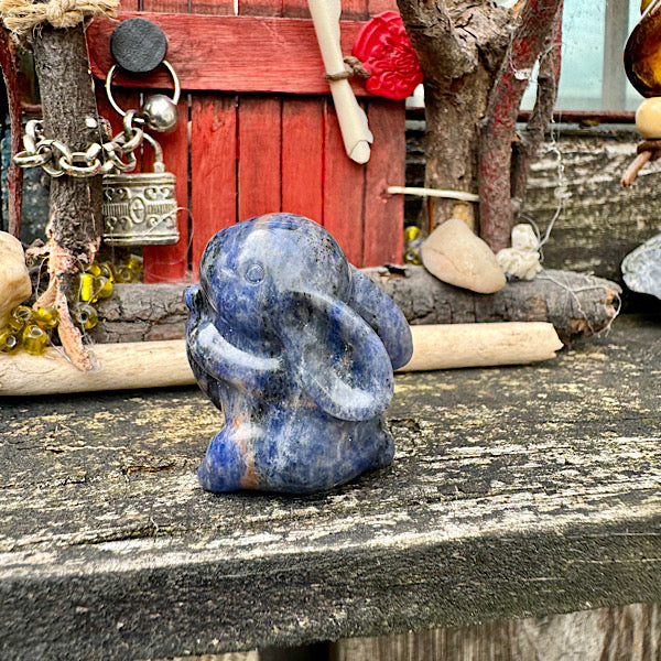 Sodaliet Gepolijst Konijntje nr1 diertje edelstenenmineralenwinkel