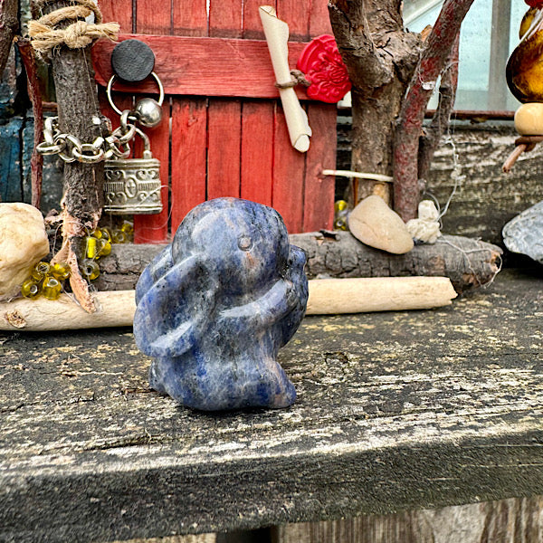 Sodaliet Gepolijst Konijntje nr1 diertje edelstenenmineralenwinkel