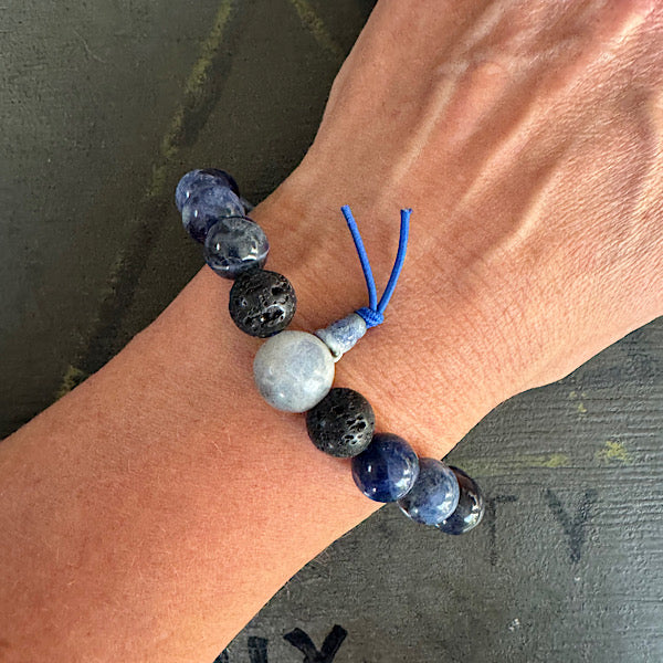 Sodaliet armband man edelstenen sieraad kralen