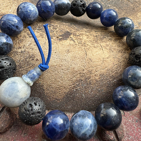 Sodaliet armband man edelstenen sieraad kralen