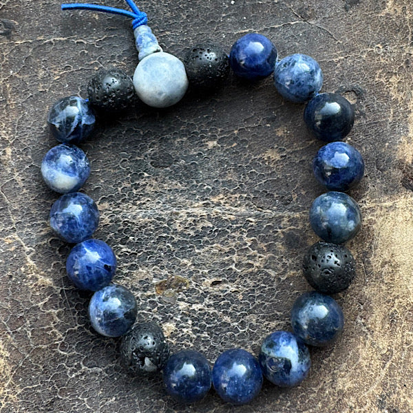 Sodaliet armband man edelstenen sieraad kralen