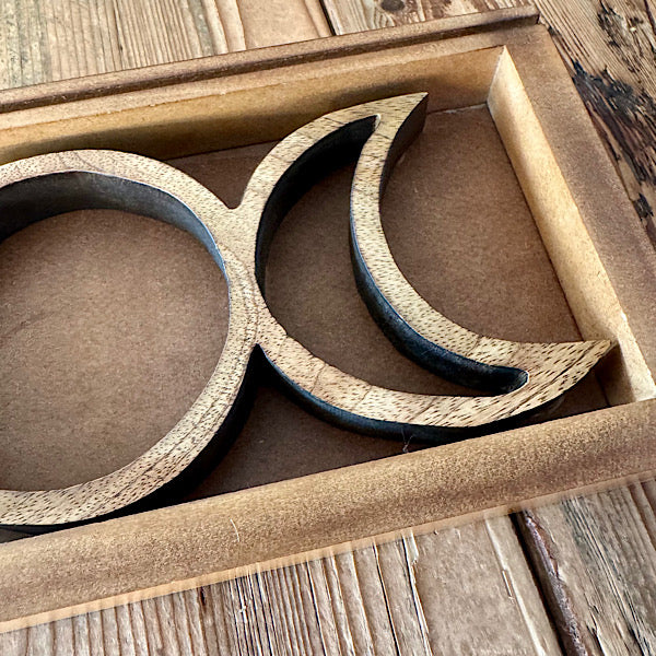 Tarotkaart Houder Drie Manen hout