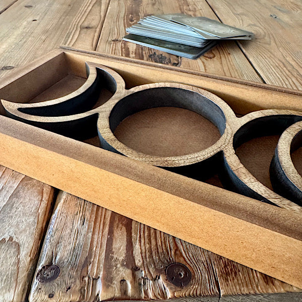 Tarotkaart Houder Drie Manen hout