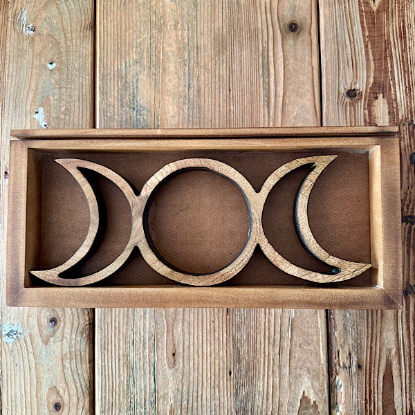 Tarotkaart Houder Drie Manen hout