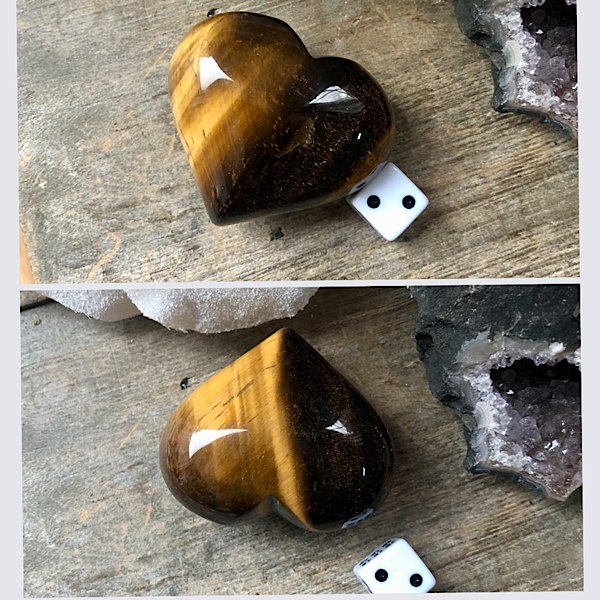 Tijgeroog Puffy Hart hartje nr2 mineralen