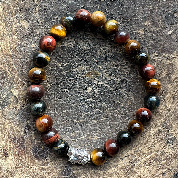 Tijgeroog Valkenoog Kattenoog Kralen armband mannen edelstenenmineralenwinkel.nl