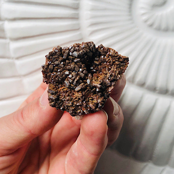 Vanadeniet chocolade ruw de schatkamer mineralen rood