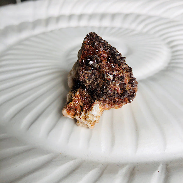 Vanadeniet chocolade ruw de schatkamer mineralen rood