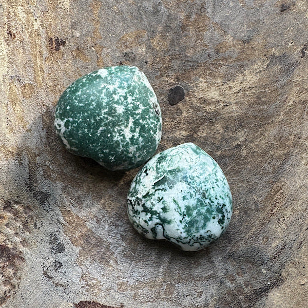 agaat boom hart klein gepolijst wit en groen