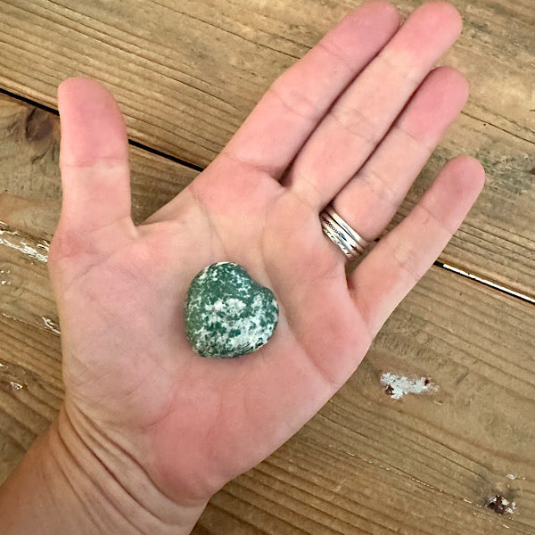 agaat boom hart klein gepolijst wit en groen