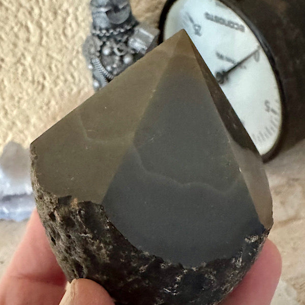 agaat donker bruin punt generator gepolijst banden