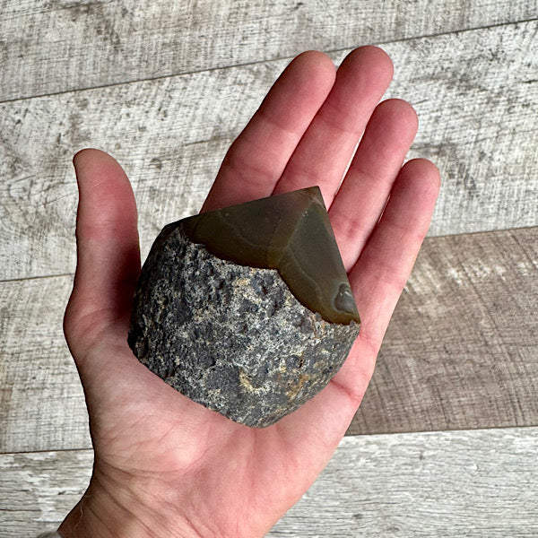 agaat donker bruin punt generator gepolijst obelisk toren