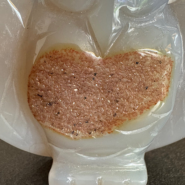 Agaat Druzy Uil B edelstenen figuurtje gepolijst