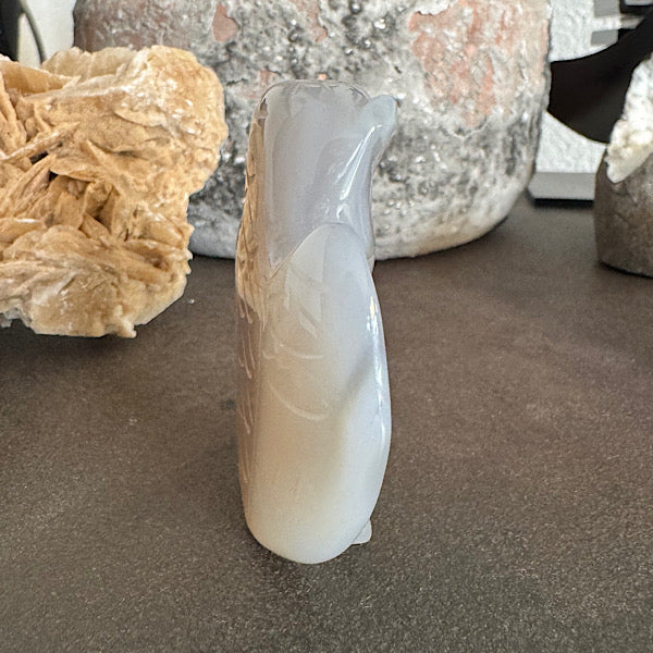 Agaat Druzy Uil B edelstenen figuurtje gepolijst