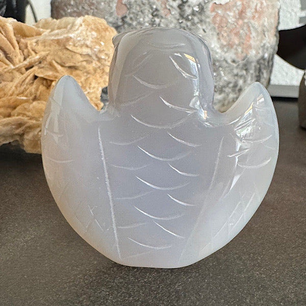 Agaat Druzy Uil B edelstenen figuurtje gepolijst