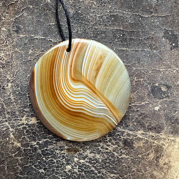 agaat hanger b ronde vorm bruin