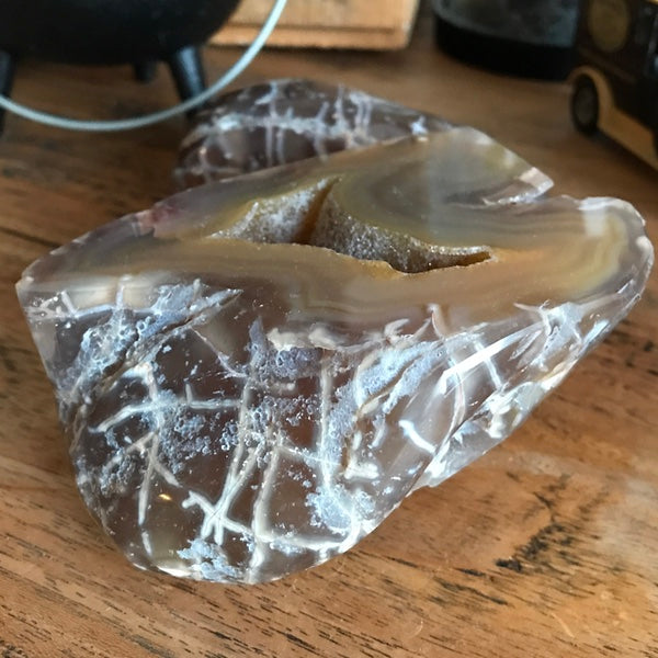 Geode Agaat Gepolijst Bruin