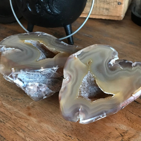 agaat geode bruin gepolijst