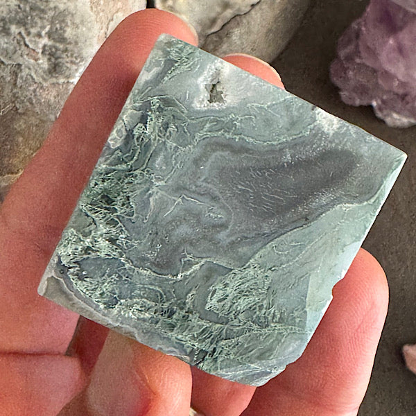 agaat mos kubus A gepolijst kristallen