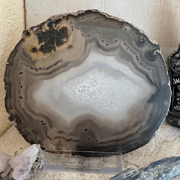 agaat schijf b gepolijst kristallen