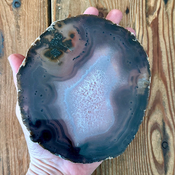 agaat schijf b gepolijst kristallen