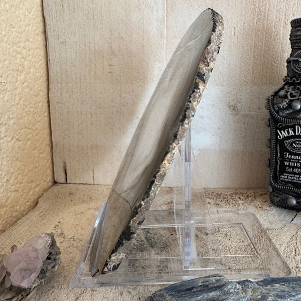 agaat schijf b gepolijst kristallen