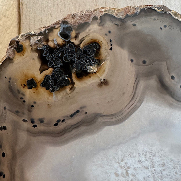 agaat schijf b gepolijst kristallen