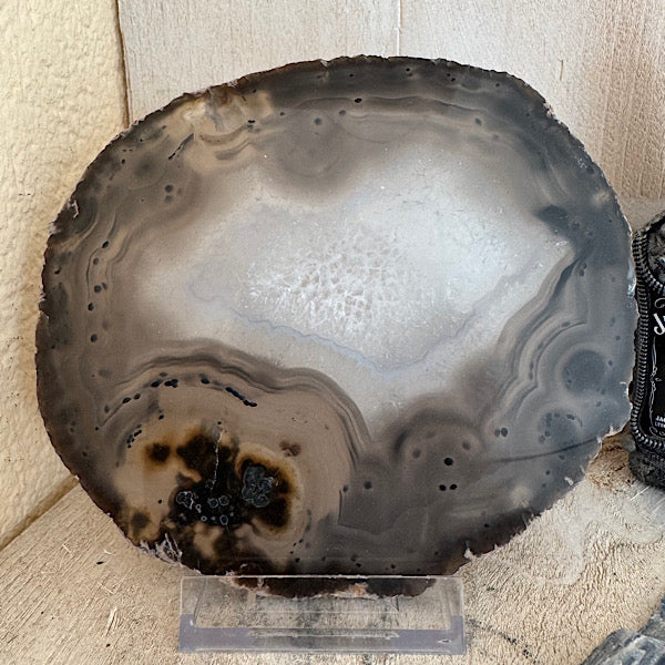 agaat schijf b gepolijst kristallen