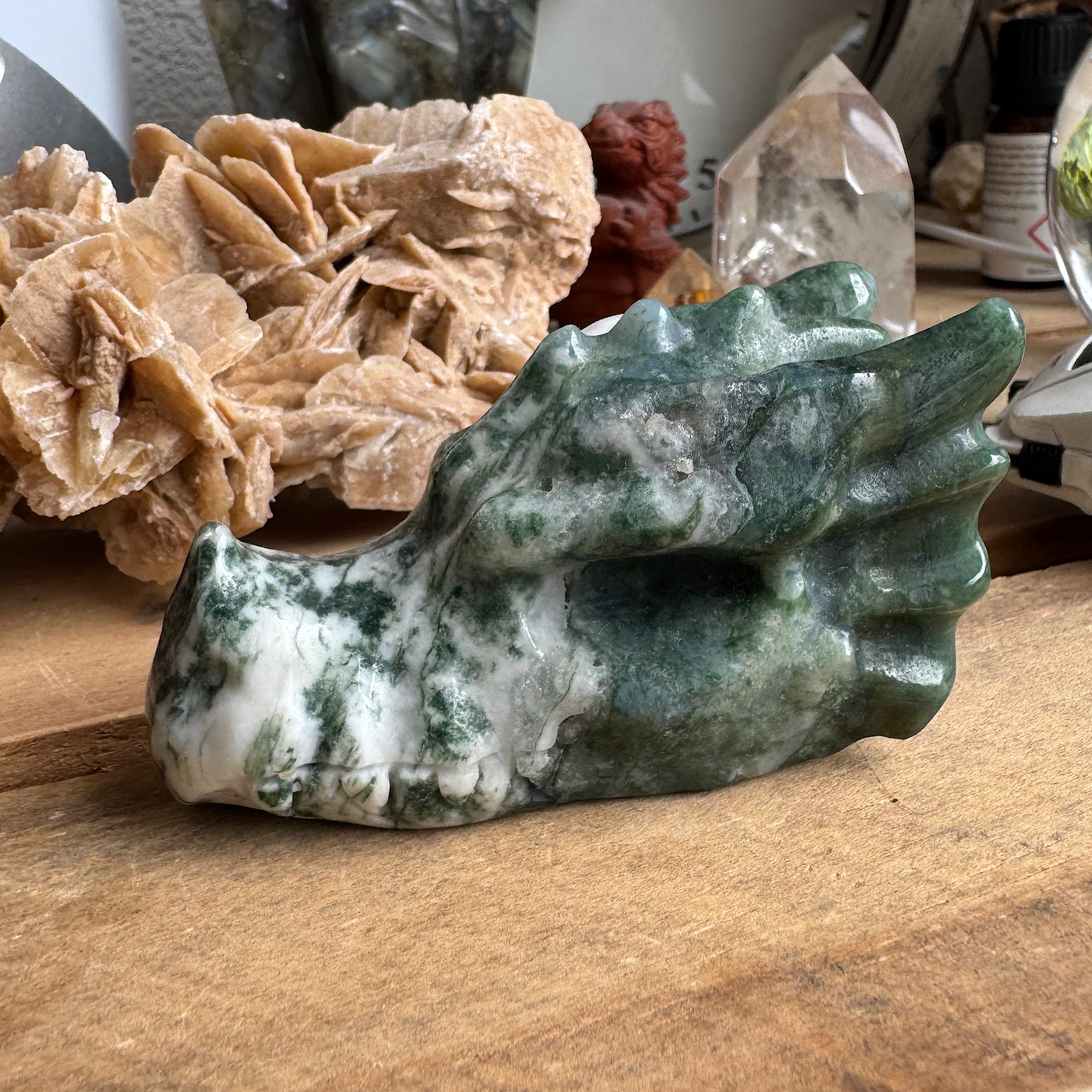 agaat boom drakenschedel dragon skull A 1