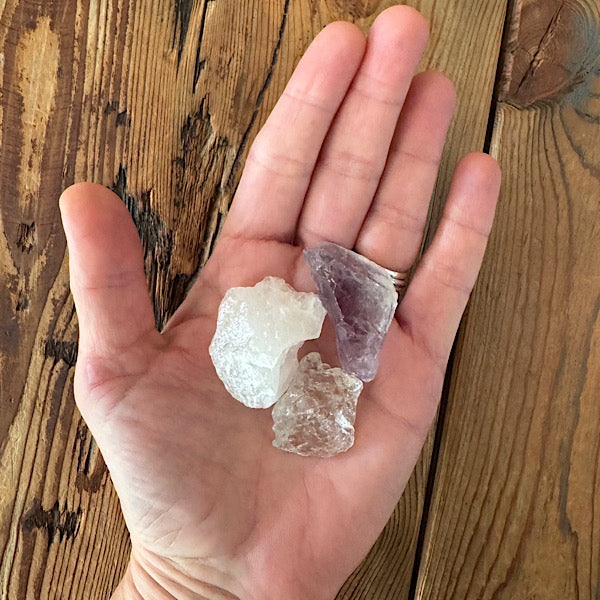 amethist bergkristal rozekwarts ruw brokje