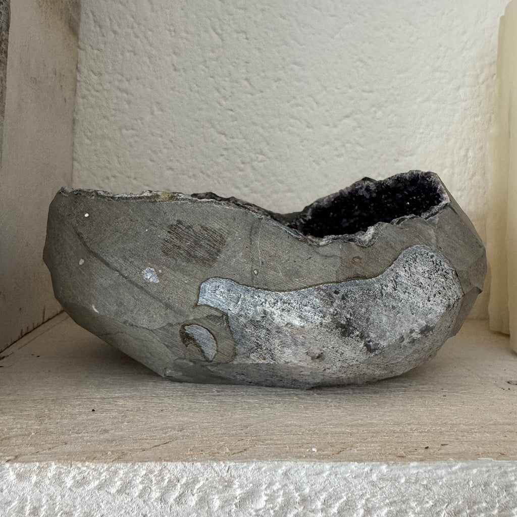 in beton gegoten amethist uruguay geode cluster nr7