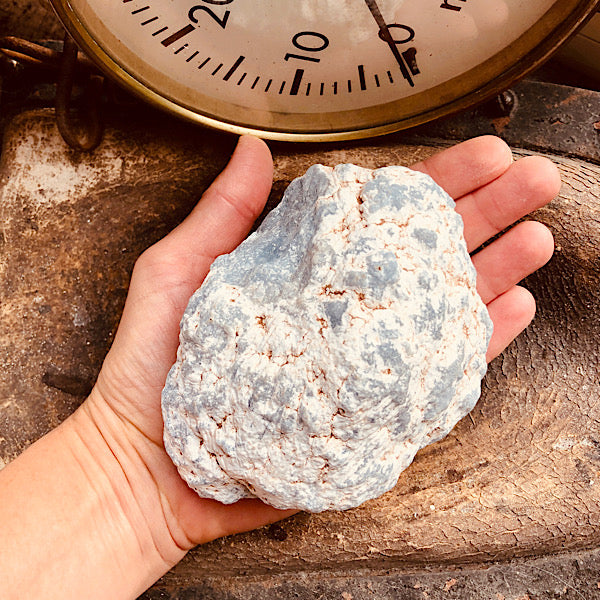 angeliet ruw brok knol nr2 engelen steen mineralen blauw wit