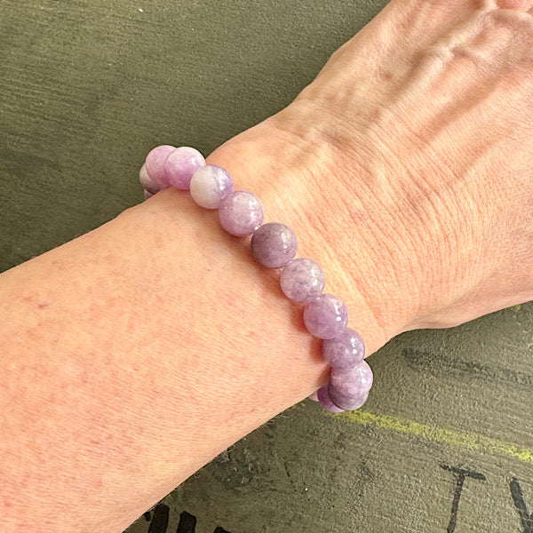 armband leiodoliet kralen 8 mm sieraad edelstenenmineralenwinkel