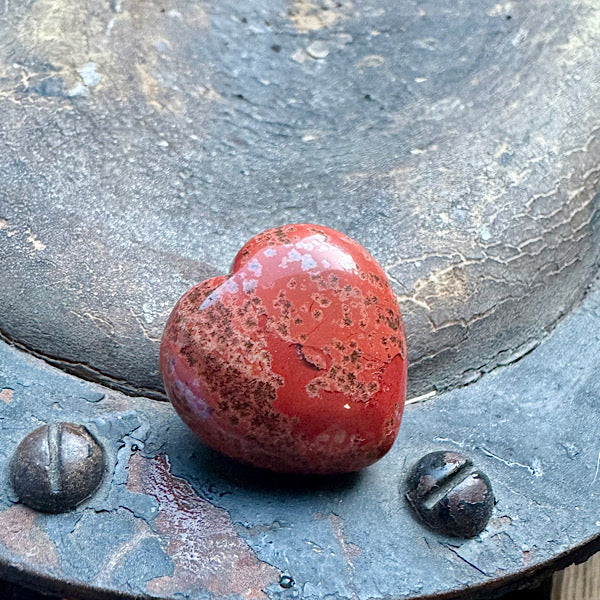 Jaspis breccie rood hart gepolijst klein
