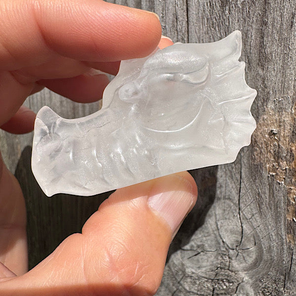 bergkristal draken schedel dragon skull klein